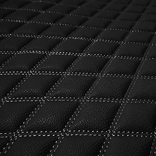 FH Group F16501BLACK-14 Deluxe Heavy Duty Faux Leather Diamond Pattern Multi-Purpose Black Automotive Cargo Liner fits most Cars, SUVs, and Trucks, 14 inches - color: Black, size: 40 x 14 Inches