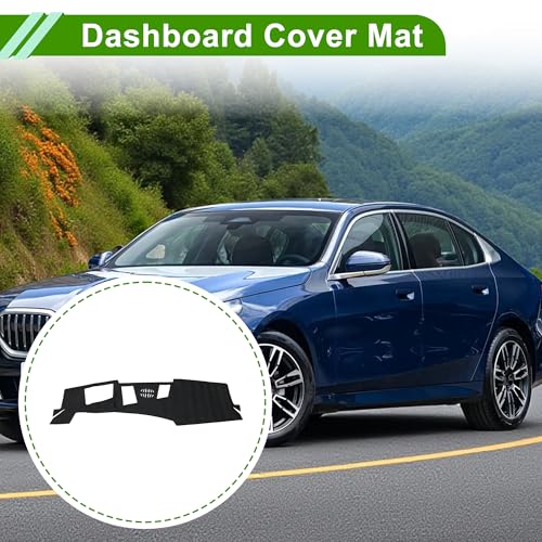 Faux Leather Dashboard Cover for BMW 5 Series with HUD 2024 with Hud Dashboard Mat Anti-Slip Sun UV Heat Shield Protection Black 1 Pc - size: with HUD