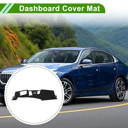Faux Leather Dashboard Cover for BMW 5 Series with HUD 2024 with Hud Dashboard Mat Anti-Slip Sun UV Heat Shield Protection Black 1 Pc - size: with HUD