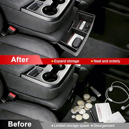 Center Console Hanging Organizer Box Compatible With For 2019-2026 Chevy Silverado/GMC Sierra 1500 and 2020-2026 Silverado/Sierra 2500HD 3500HD Split Bench Seat Hanging Storage Box Accessories