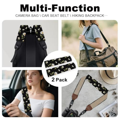 2Pcs Soft Auto Seat Belt Cover Pad Daisy Flower Print Car Seatbelt Shoulder Cushion for Comfortable Driving, Compatible with All Cars' Seatbelt and Backpack Straps - color: Daisies