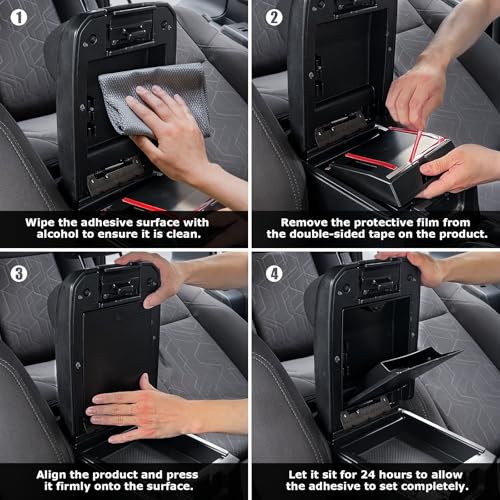 Carlimeki Center Console Organizer (3-piece set) for Tacoma 2016-2023 - for Tacoma Accessories - size: For Tacoma (2016-2023)