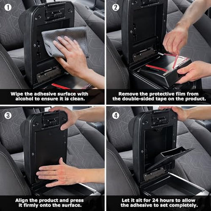 Carlimeki Center Console Organizer (3-piece set) for Tacoma 2016-2023 - for Tacoma Accessories - size: For Tacoma (2016-2023)