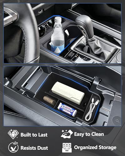 Center Console Organizer Tray & Cup Holder Insert for 2023-2026 Mazda CX50, 2PCS Set, Custom Fit Console Storage & Cup Holder Liner with Anti-Slip Design, Not for CX-5 - size: For CX50 2023-2025 2pc