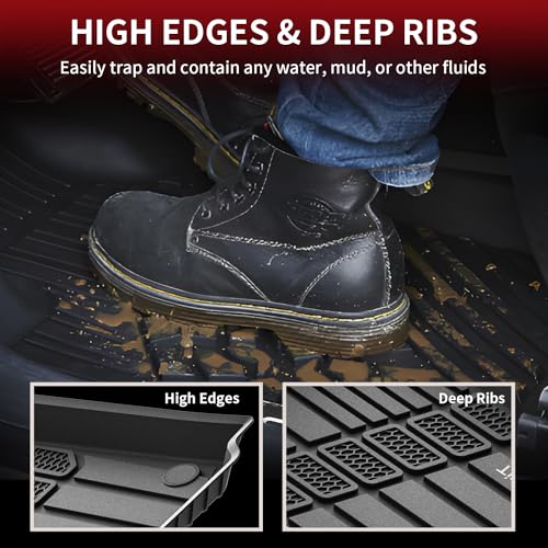 LASFIT Floor Mats for Jeep Grand Cherokee L 2021-2025 2026 7 Seat (NOT Fit for 6-Passenger) All Weather TPE Custom Fit Car Mats Floor Liners 1st & 2nd & 3th Row, Black - style: Grand Cherokee L 7-Seat 2021-2025 Floor Mats