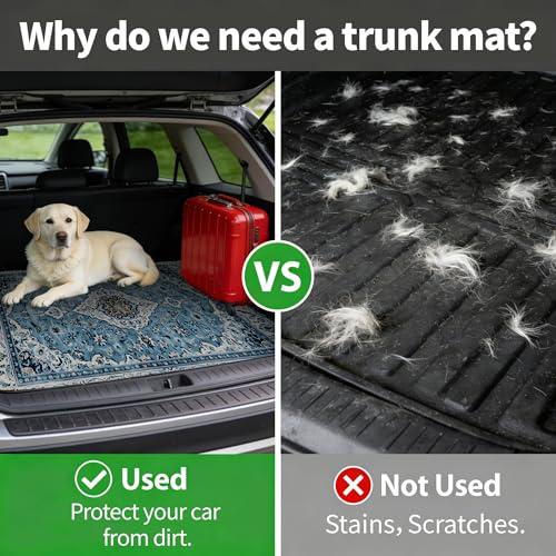 Car Trunk Mat - Universal Size 29" x 39", Bohemian Style Cargo Liner, Car Accessory for SUVs/Sedan/Wagons, Durable Protective Mat, Trunk Liner for Families/Travel Enthusiasts - style: Bohemian style-11