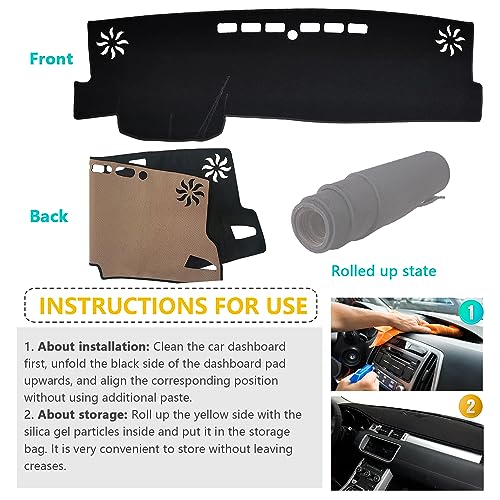Dashboard Cover Suitable for Toyota Camry 2024 2023 2022 2021 2020 2019 2018 (Without HUD) Car Dashboard Cover Sun Visor Mat Non-Slip Polyester Dashboard Accessories (Black) - size: 2018-2024 For Toyota Camry(Without HUD)