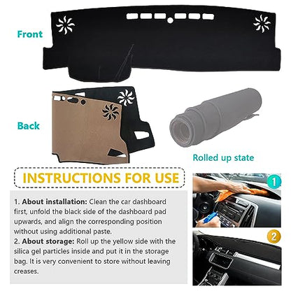 Dashboard Cover Suitable for Toyota Camry 2024 2023 2022 2021 2020 2019 2018 (Without HUD) Car Dashboard Cover Sun Visor Mat Non-Slip Polyester Dashboard Accessories (Black) - size: 2018-2024 For Toyota Camry(Without HUD)