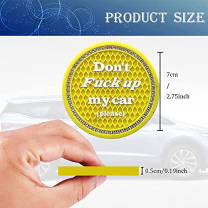 Car Cup Coaster 2 Pack, Universal Cup Holder Inserts, Bling Car Accessories Interior (Yellow, 2PC) - color: Yellow-2pc