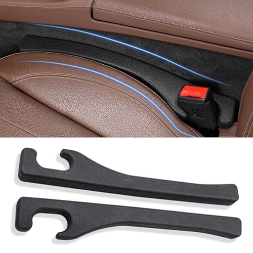 Car Seat Gap Filler 2 Pack,Universal Fit Car Seat Gap Stopper to Fill The Gap Between Seat and Console,Car Accessories Interior Prevent Stop Cellphone Wallet Keys Coins and Card from Dropping - color: Black