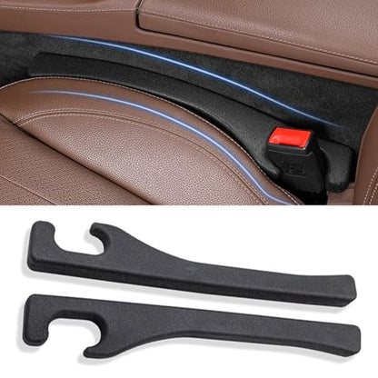 Car Seat Gap Filler 2 Pack,Universal Fit Car Seat Gap Stopper to Fill The Gap Between Seat and Console,Car Accessories Interior Prevent Stop Cellphone Wallet Keys Coins and Card from Dropping - color: Black