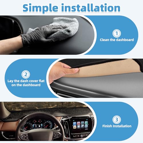 Dash Cover Mat for Chevy Chevrolet Traverse 2018 2019 2020 2021 2022 2023 2024 Non-Slip Dashboard Cover Mat Sunshade UV Rays Protector Interior Accessories - size: Compatible with Traverse 2018-2024
