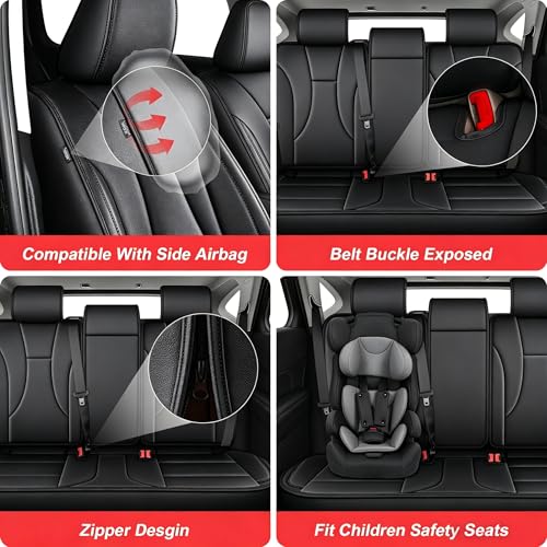 TTX LIGHTING Seat Covers for Buick Envision 2021-2026 Full Set 5 Seats Premium Waterproof Faux Leather Airbag Compatible Custom Fit Buick Envision Seat Covers Black - size: 14.Envision 2021-2026 5 Seat Full Set