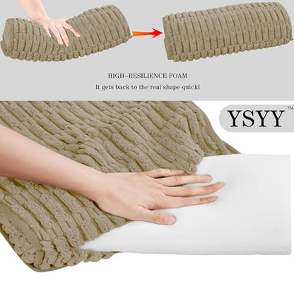 Memory Foam Headrest Pillow for Neck Pain Relief & Cervical Support - Ergonomic Neck Cushion for Office Chair, Car, Recliner, Sofa - Breathable & Pressure Relief(Khaki, 17" W x 2.7" D)