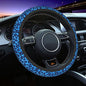 Blue Leopard Steering Wheel Covers,Universal 15 Inch Non Slip Auto Car Accessories, Soft Steering Wheel Protector for Men & Women