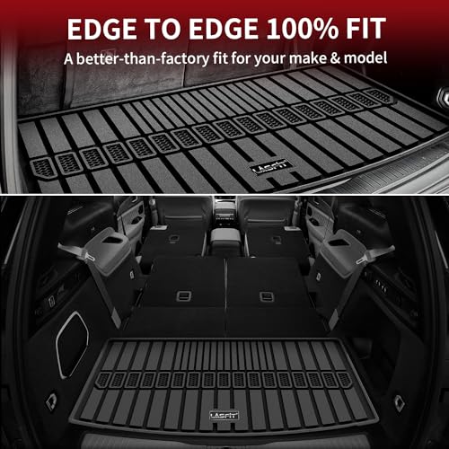 LASFIT Cargo Mat for Jeep Grand Cherokee L 2021-2025 2026 6 Seaters and 7 Seaters Accessories Custom Fit Trunk Mat All Weather TPE Cargo Liner, Black - style: Grand Cherokee L 2021-2026 Cargo Mat