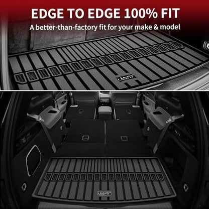 LASFIT Cargo Mat for Jeep Grand Cherokee L 2021-2025 2026, Black | 6 Seaters and 7 Seaters, Custom Fit Accessories, Trunk Mat, All Weather, TPE - style: Grand Cherokee L 2021-2026 Cargo Mat