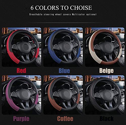 Cxtiy Premium Ice Silk Steering Wheel Cover - Soft, Breathable, and Anti-Slip for Ultimate Comfort and Style Universal Fit Most of Cars SUV Auto Vehicle (C-Coffee) - color: C-coffee