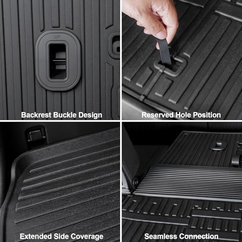 Floor Mats for Hyundai Santa Fe 2024-2026, All Weather Floor Mats Trunk Cargo Liner with Backrest Protectors Accessories, Full Coverage Set (Fit 6/7 Seats) - size: For Hyundai Santa Fe | 2024-2026