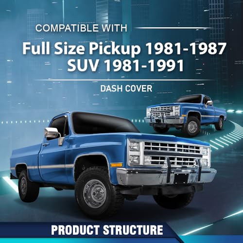 PIT66 TPE Dash Dashboard Cover Red Compatible with GMC Chevy Full Size Pickup 1981-1987, Fit GMC Chevy SUV 1981-1991 Instrument Panel - size: 1981-1991 GMC Chevy SUV(Red)