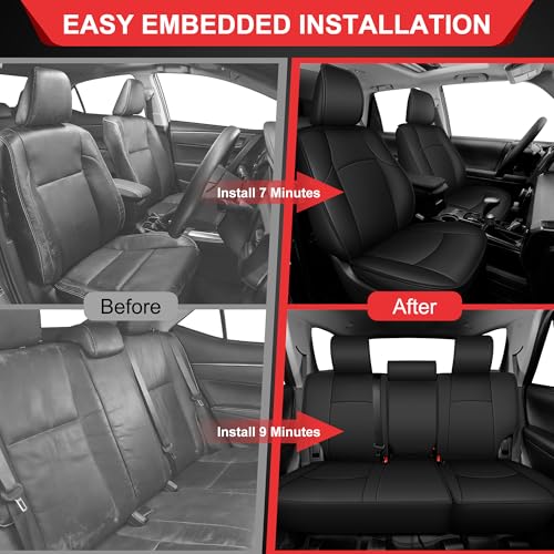 TTX LIGHTING Car Seat Covers Custom Fit for Toyota 4Runner 2010-2022 2023 2024 5 Seats Full Set Luxury Leather Seat Cushion Waterproof Automotive Seat Protectors(5 Seat,Black) - size: 1.4Runner 2010-2024 5 Seat Full Set