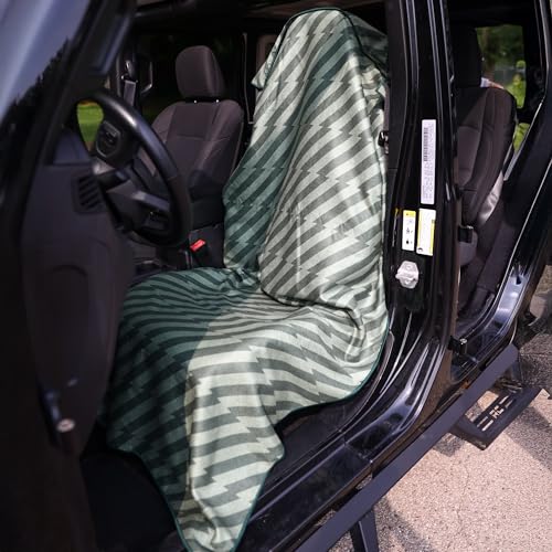 Sprints Athletic Running Towel, Full-Sized, Car Seat Cover - Performance Microfiber (Velocity Blitz Green) - color: Velocity Blitz Green