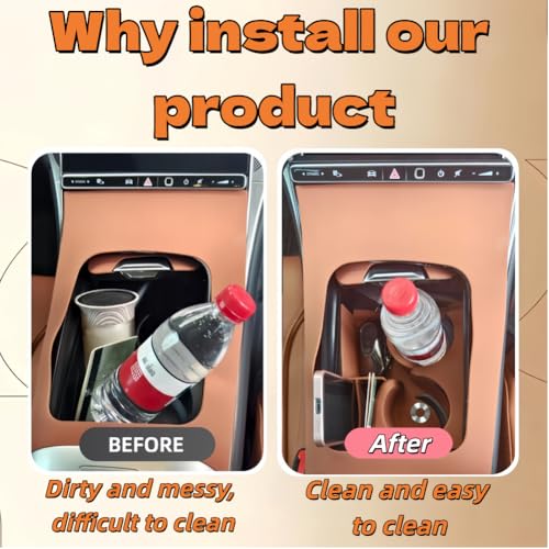 for GLC 300 and GLC 260 2023-2026 Cup Holder Insert, Anti Slip Silicone Gel Center Console Cup Holder Coaster,2023 2024 2025 2026 Mercedes Benz GLC Accessories (Orange)