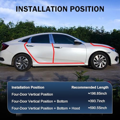 Car Door Edge Decor Guards, 16.4ft Black Carbon Fiber Car Door Trim Strip, Auto Doors Anti-Collision Decorative Sticker, Universal for Most Cars