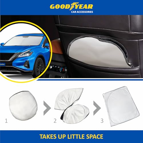 Goodyear Foldable Windshield Sunshade for Nissan Murano 2015-2024, SUV car Accessories, Sunshade Cover, Sun Shade Car Windshield, Window Sun Blocker - GY008277 - color: For Nissan Murano 15-24
