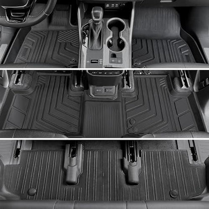 Floor Mats for Toyota Highlander 2020-2026, All Weather Floor Mats Trunk Cargo Liner with Backrest Protectors Accessories, Full Coverage Set (Fit 7 Seats)