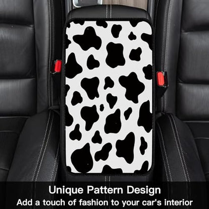Universal Fit Center Console Armrest Cover - Soft, Stylish & Washable Pad for Car, Truck, SUV and RV, All-Day Comfort, Enhanced Protection - Brown Marble Pattern Design (Cow Pattern) - color: Cow pattern