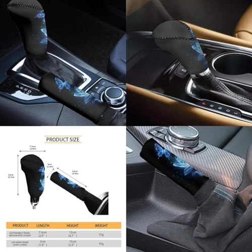 Romantic Blue Rose Print Car Seat Covers Full Set for Men Women 12pcs Steering Wheel Cover Armrest Pad Gear Shift Cover Car Accessories Set for Cars Seat Covers with Headrest Covers - color: Romantic Blue Rose