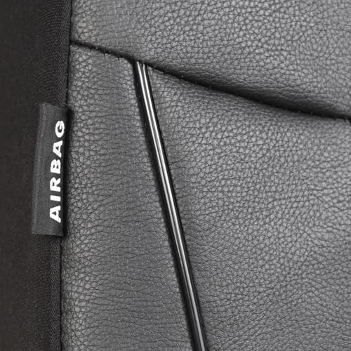 Leather Car Seat Covers, Air Cool Mesh Design, Airbag Compatible Car Seat Covers Front Seats, Enhanced Comfort for Most Cars, SUVs, Vans - Grey