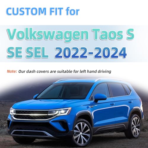 SKYLOTEC Dashboard Mats Dash Covers Pad Compatible with VW Volkswagen Taos S SE SEL 2022 2023 2024 Dash Carpet Protector - size: 2022-2024 Taos S SE SEL