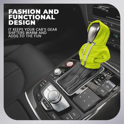 Gear Shift Hoodie, Gear Shift Cover, Fashionable Hoodie Automotive Gear Shift Knob Protector, Car Accessories Mini Sweater Gear Shift Knob Cover for Car Gear Shift Levers (Green-2PCS) - color: Green-2PCS