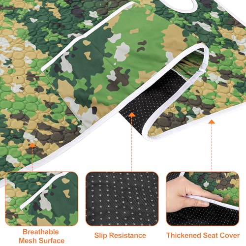 Golf Cart Seat Covers, Universal Golf Cart Seat Towel Blanket with 4 Front Pockets & Nonskid Bottom Fits for EZGO, Yamaha, Club Car and More 2 Person Seats Golf Carts - color: Green camouflage