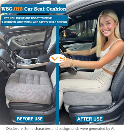 WSGJHB Large Seat Cushion, Extra Thick Booster Seat Cushions for Office Chairs Long Sitting Office Workers, Car Drivers, Relieves Back Pain, Breathable, Anti-Slip, 20x20x6 inchs, Gray - color: Gray Large
