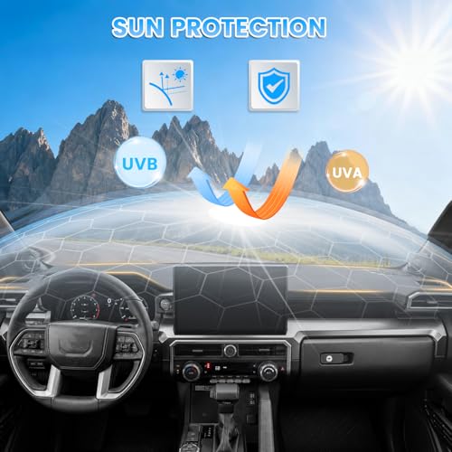 KUST Gray Dash Cover Compatible with 2025-2026 Toyota 4Runner & 2024-2026 Toyota Tacoma Dashboard Cover Accessories for 4Runner/ Tacoma Non-Slip Polyester Dashboard Mat No Glare - size: 4Runner 25-26(Gray)