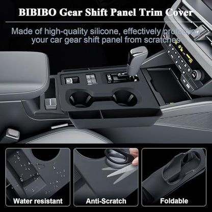 BIBIBO for New 2026 Subaru Outback Gear Shift Panel Cover 2026 Subaru Outback(Premium,Limited,Touring,Wilderness,Limited XT,Touring XT) Gear Shift Trim Cover Silicone w/Side Storage Box - color: Black-Gear Shift Cover