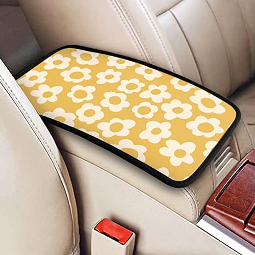 Vintage Groovy Flowers1 Auto Center Console Cover Pad Car Armrest Seat Box Cover Cushion Universal for Most Vehicle SUV Truck Car Accessories Decor - color: Vintage Groovy Flowers1