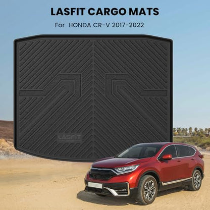 LASFIT Cargo Mat for Honda CR-V 2017-2022 (Tray in Lower Position), Custom Fit Trunk Mat, Raised Edge All Weather Protection, Kid & Pet Friendly, Easy Clean for Family Use, Black (Not for Hybrid) - style: 2）For Honda CR-V | 2017-2022 | Cargo Mat (Lower Po