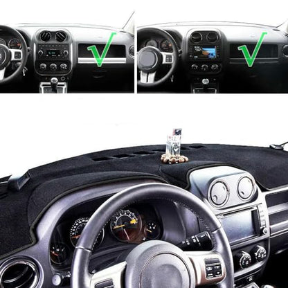 Car Dashboard Cover Anti-Scratch Dash Cover Interior Dash Covers - for Jeep Patriot Compass 2011 2012 2013-2017, Black(Black Edge)