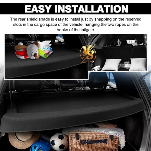 Powerty Cargo Cover for 2015-2019 VW Golf MK7 GTI Trunk Cover Trunk Shielding Shade Cargo Luggage Cover for Volkswagen Golf MK7 GTI Accessories(Can Withstand The Load) - size: 2015-2019 | VW Golf MK7 Gti