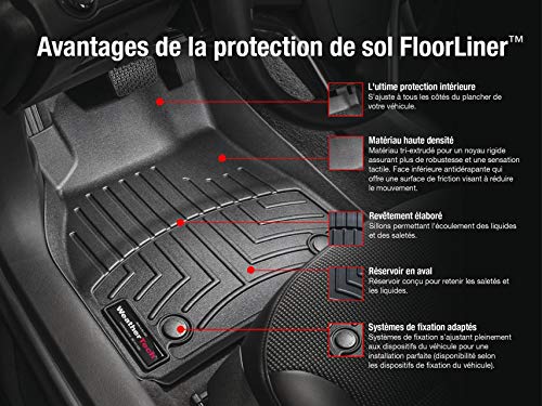 WeatherTech Custom Fit FloorLiners for Toyota Tacoma - 1st & 2nd Row (4412991-448722), Black - color: Black