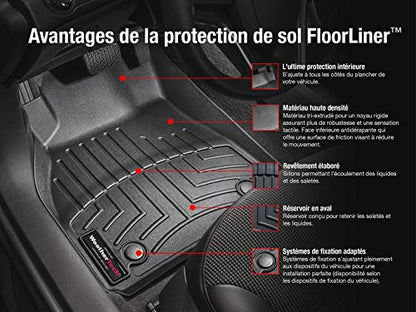 WeatherTech Custom Fit FloorLiners for Toyota Tacoma - 1st & 2nd Row (4412991-448722), Black - color: Black