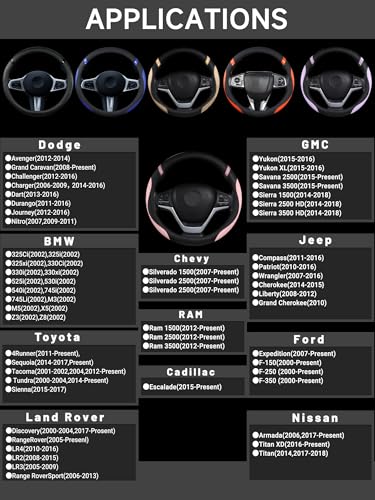 Cxtiy Universal 15.5-16 Inch Steering Wheel Cover – Non-Slip Microfiber Leather, Easy Install, Thickened Grip, All-Season Comfort for Cars & Trucks (Black, 15.5"-16") - color: Black