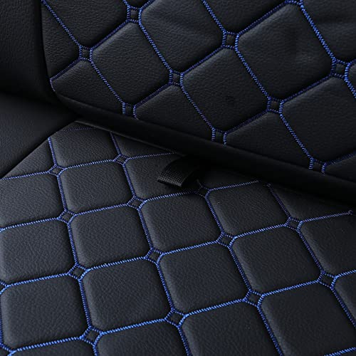 Tomatoman Tacoma Seat Covers Customized for 2005-2025 2026 4Runner Extended SR V6 Pickup Truck, Waterproof Faux Leather Car Cushions(Rear Seat, Black-Blue) - color: Rear Seat/Black-Blue