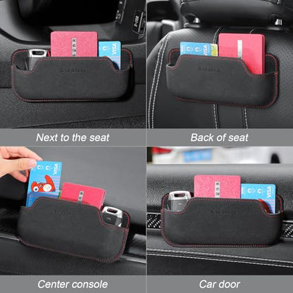 Adhesive Sunglasses Holders for Car Dashboard Car Seat Side Center Console Mini Tray Storage chapstick holder for car Auto side Door Eyeglass Card Pen Phone Tray Pouch Pocket Seat Gap Filler Organizer