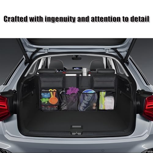 Car Trunk Organizer, Space Saving Vehicle Backseat Hanging with 8 Large Pockets, Automotive Interior Cargo Organization Storage Bag Accessories, Universal for SUV, Truck, Van