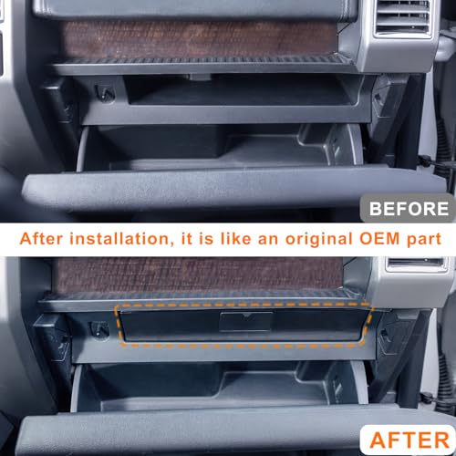 Glove Box Organizer Compatible with 2015-2020 Ford F150 Accessories Interior Hidden Glove Storage Compartment Organizer Tray ABS Materials - size: 15-20 F150